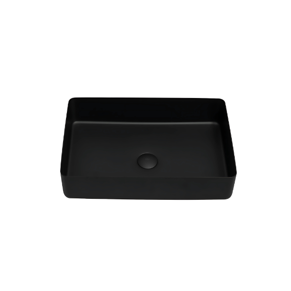Lavatório de Pousar Retangular com Válvula VITTA Preto