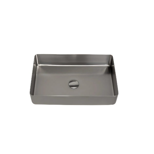 Lavatório de Pousar Retangular com Válvula VITTA Satinado