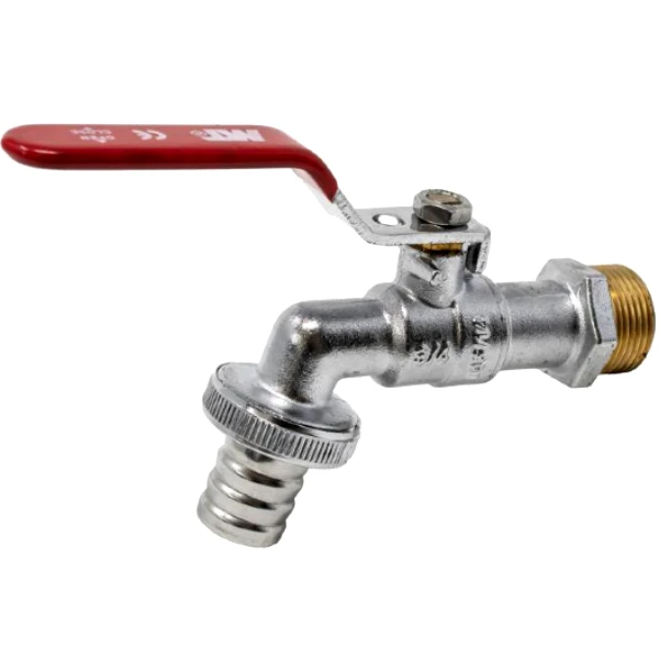 Torneira de esfera c/junção 1/2"x3/4" C/Fecho de Segurança
