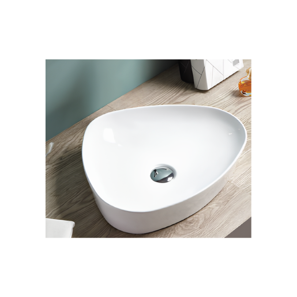 Ronda lavatório de pousar Branco