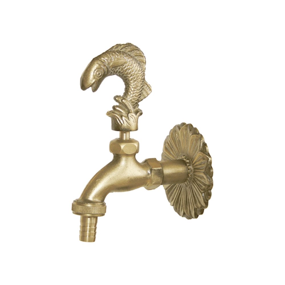 Torneira Decorativa Peixe c/ Junção Latão 1/2x3/4