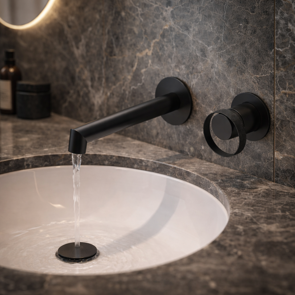 Marselha Monocomando lavatório embutido Preto