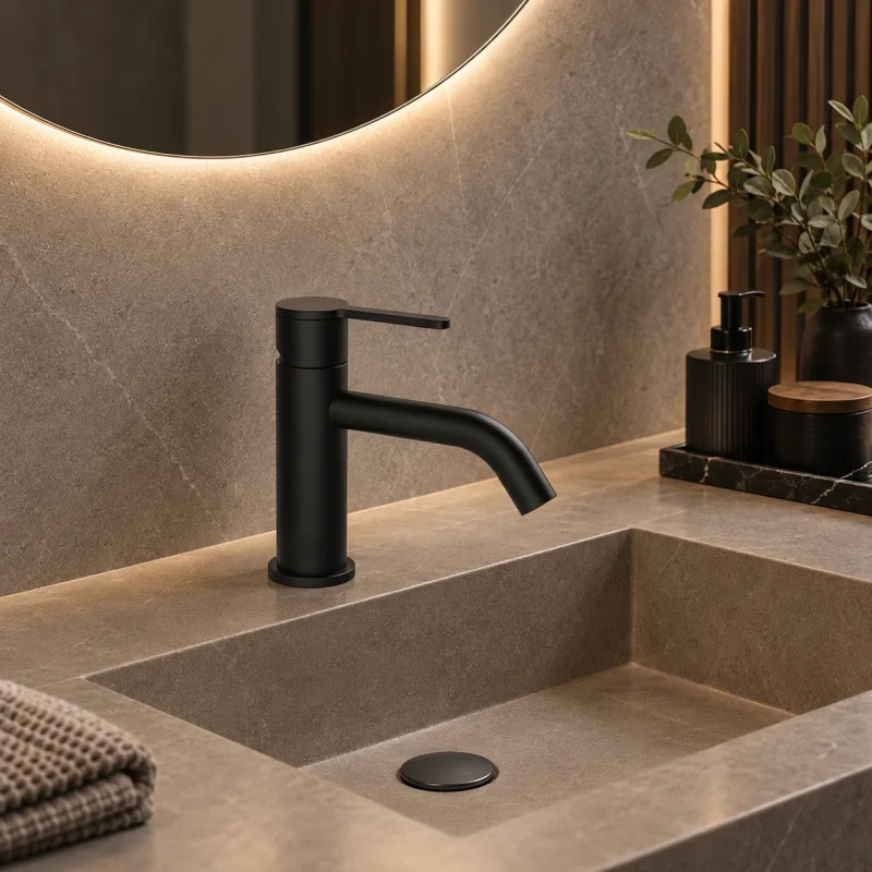 Nexus Tor. monocomando Preto Mate lavatório Nexus 70mm 5l/min Clever